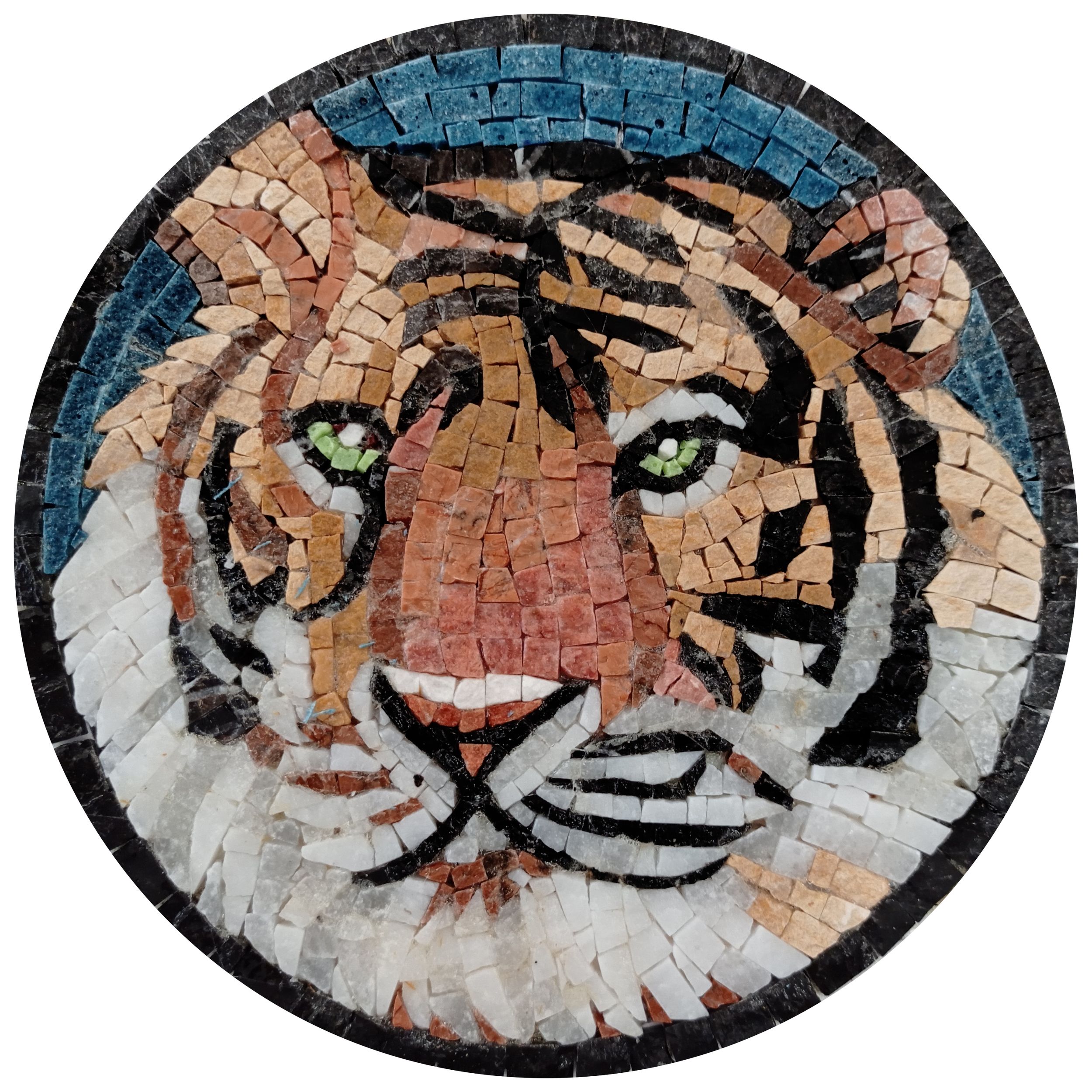 Tiger Face Mosaic Coasters | Mosaic Natural