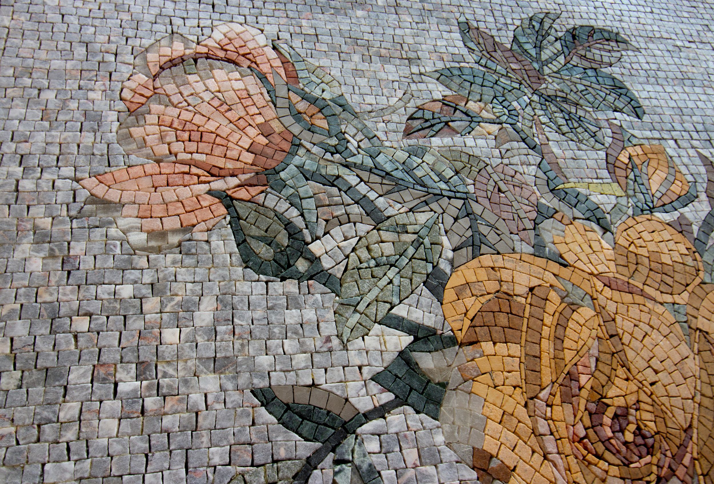 Yellow and Pink Roses Mosaic | Mosaic Natural