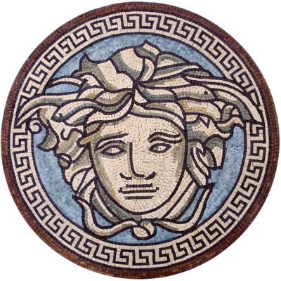 Round Medusa Head Mosaic - Mosaic Natural
