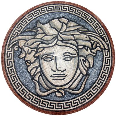 Greek Key Medusa Mosaic - Mosaic Natural