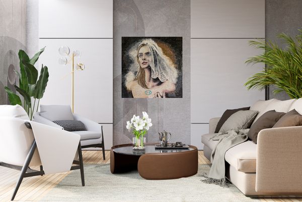 Cancer Portrait Mosaic Installed