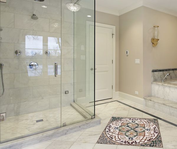 Art Deco Patterned Mosaic, 36" Installed