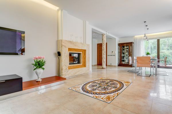 Palm Mosaic Floor Tile Installed