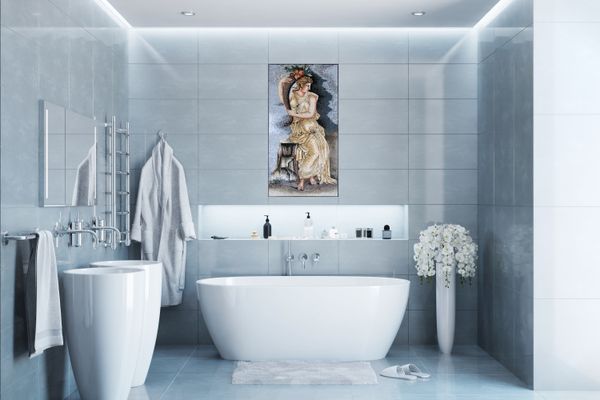 Goddess Ceres with Cornucopia Mosaic Installed