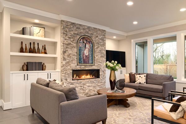 Frau im Wasser Mosaik Verlegt