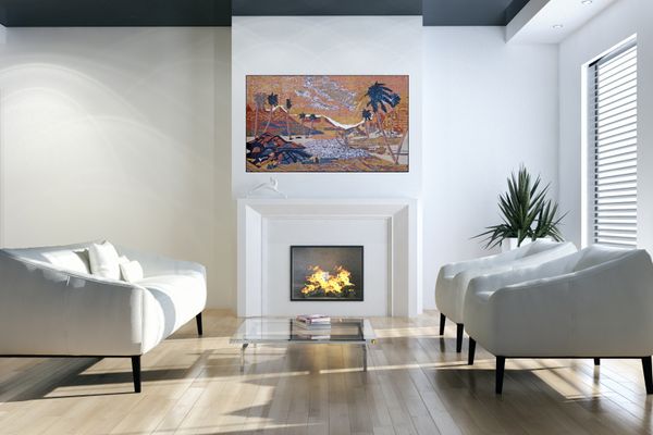 Desert Oasis Landscape Mosaic Installed