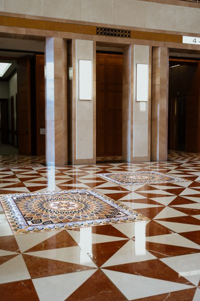 Gold Patterned Mosaic Installed