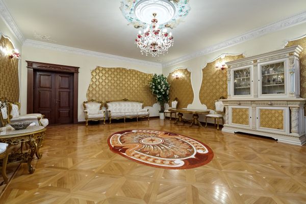 Mosaik Abstrakes ovales Kunstwerk Verlegt