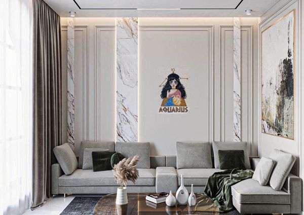 Aquarius Zodiac Mosaic Установлена