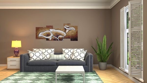 Каллы, мозаика Установлена