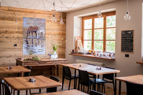 Cool Toned Horse Duo Drinking at Stream Mural Mosaic Installed