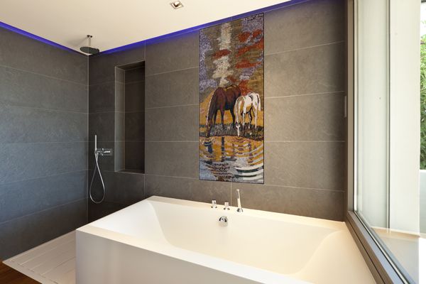 Pferde am See Mosaik Verlegt