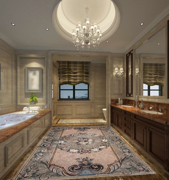 Ковер из мозаики с цветами Установлена