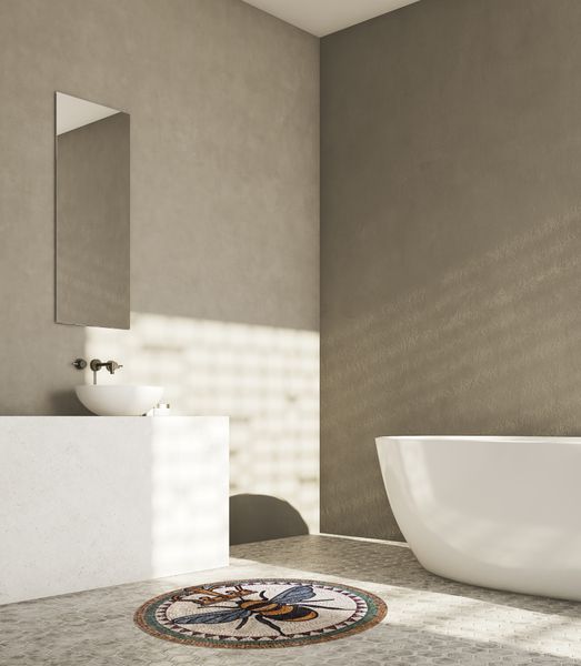 Mosaik Biene, 80 cm Verlegt