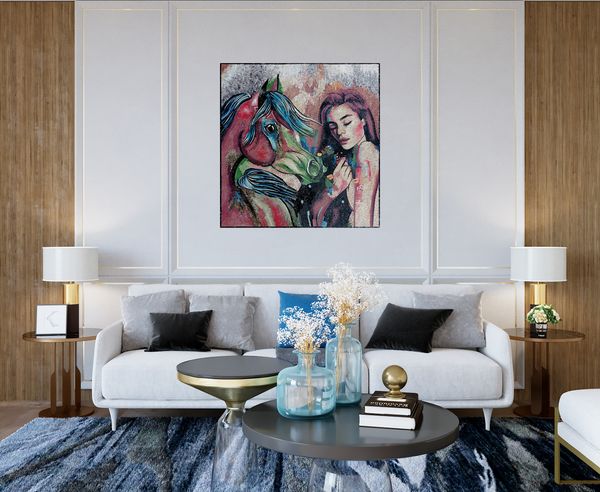 Woman with Horse Mosaic Installed