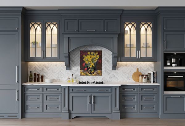 Van Gogh Poppy Flowers Mosaic Reproduction Установлена