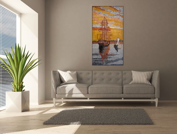 Sailboat Mosaic Installed