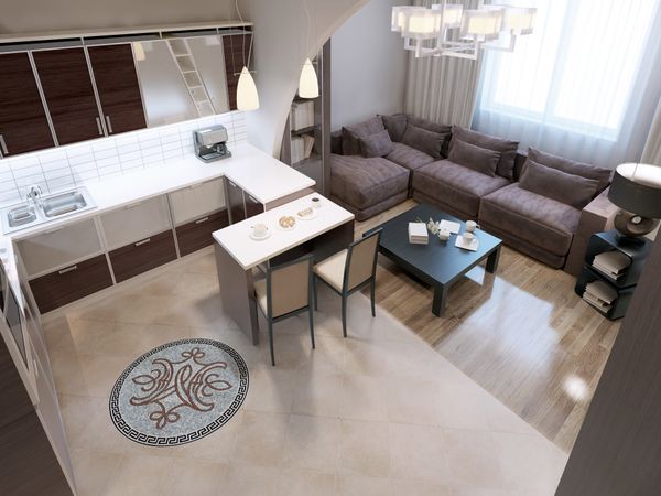Mosaik Symbol Grau, 130 cm Verlegt
