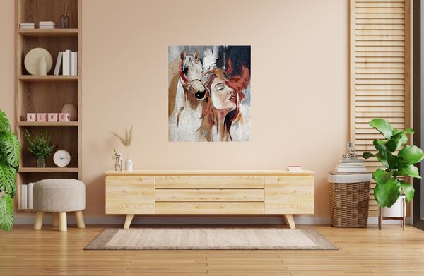 Red-Haired Woman and Horse Mosaic Installed