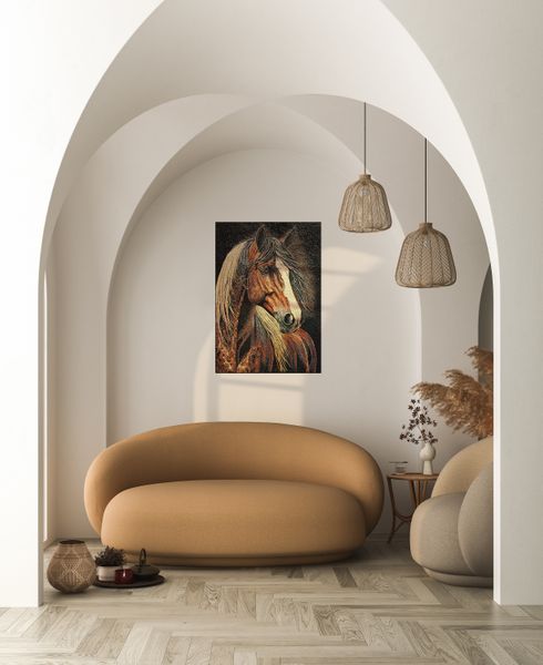 Brown Horse Mosaic Portrait Installed