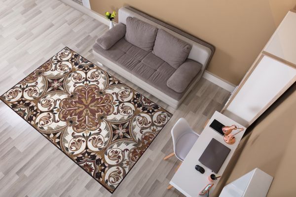 Brown Bohemian Rug Mosaic Installed