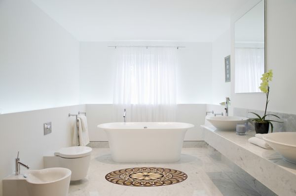 Mosaik Goldene Blumenblüte Verlegt