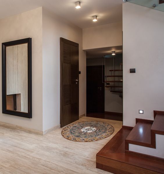 Round Floral Rug Mosaic Installed