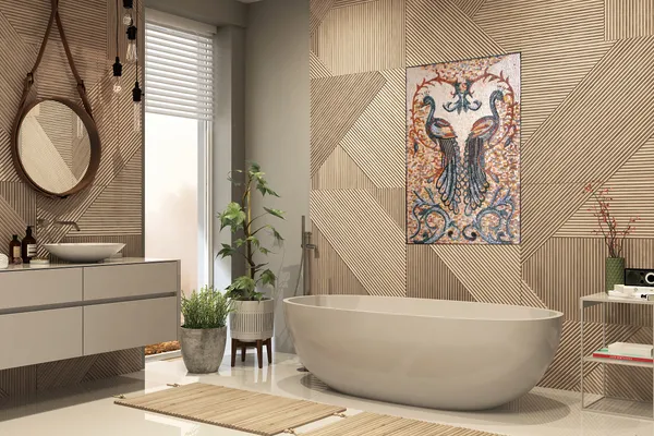 mosaic bathroom art