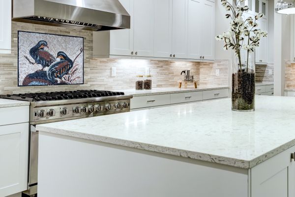 Zwei Wachteln Mosaik Verlegt