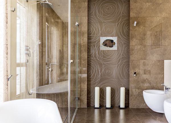 Striped Tang Mosaic Installed