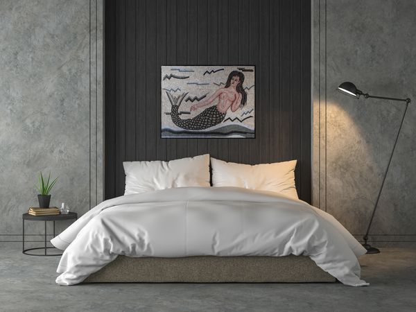 Swimming Mermaid Mosaic Installed