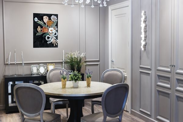 Букетик цветок, объемная мозаика Установлена