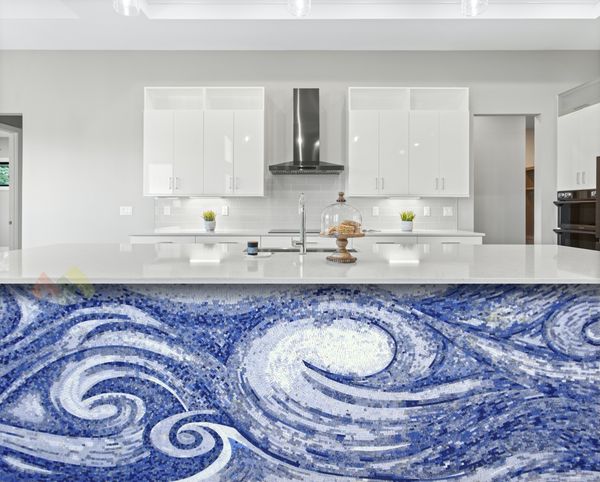 Mosaik Meer aus Wellen Verlegt