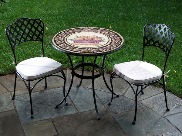 Round Grecian Peaches Mosaic, 48" Installed