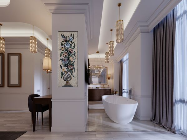 Tall Bouquet Mosaic Installed