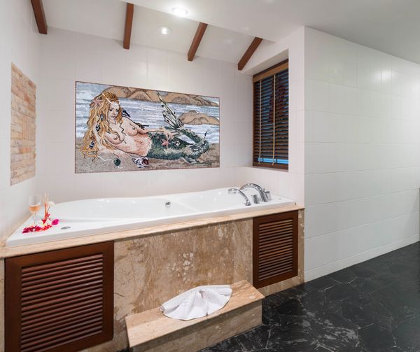 Mermaid on the Seashore Mosaic Installed