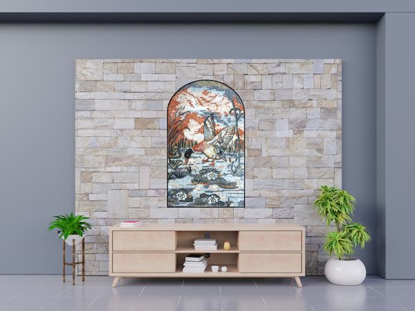 Утки на озере, мозаика Установлена