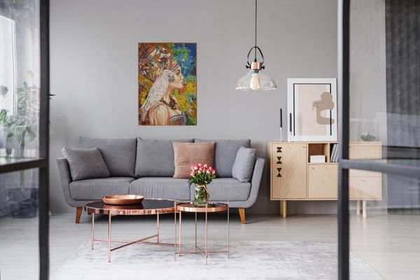 Woman with Cockatoo Mosaic Installed