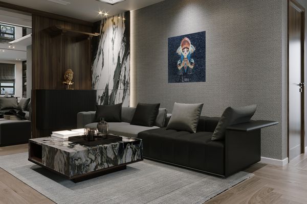 Libra Zodiac Mosaic Установлена