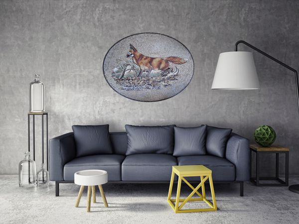 Fuchs Mosaik oval Verlegt