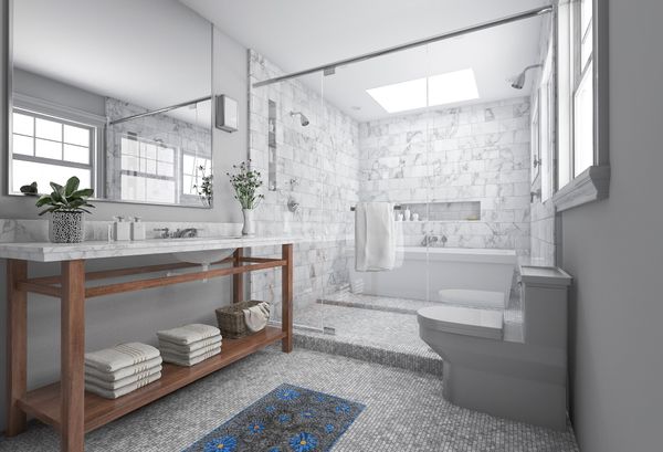 Mosaik Blumen Schwarz Blau, 40x55 cm Verlegt