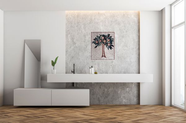 Kakibaum Mosaik Verlegt
