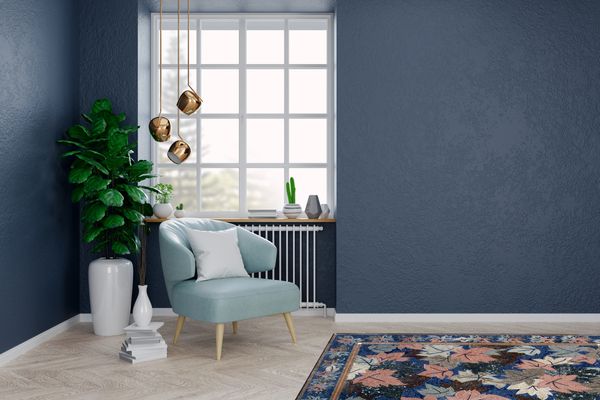 Tricolor Leaves Mosaic Rug Installed