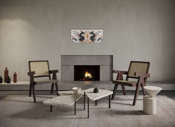 Twin Dragons Mosaic Installed