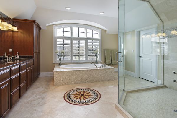 Geometric Star Flower Mosaic Installed