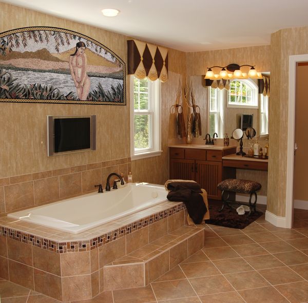 Купальщица, мозаика Установлена