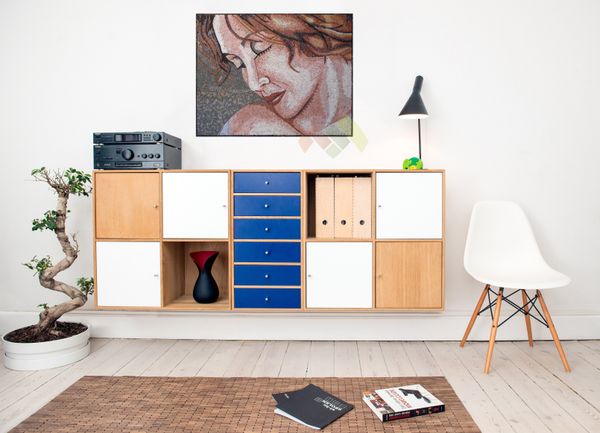 Mosaik Portrait Rothaarige Schönheit Verlegt