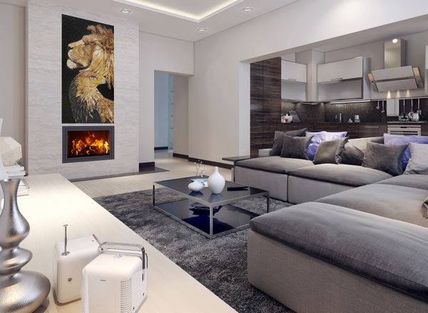 Portrait of Lion and Eagle Mosaic Установлена