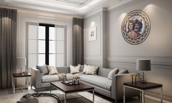 Фавны, медальон из мозаики Установлена