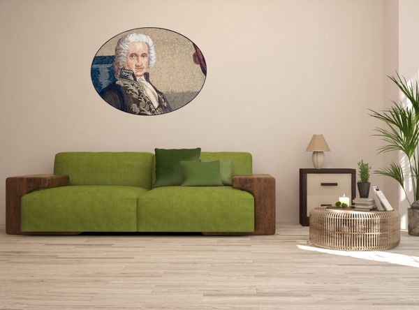 Porträt eines Grafen Mosaik Verlegt